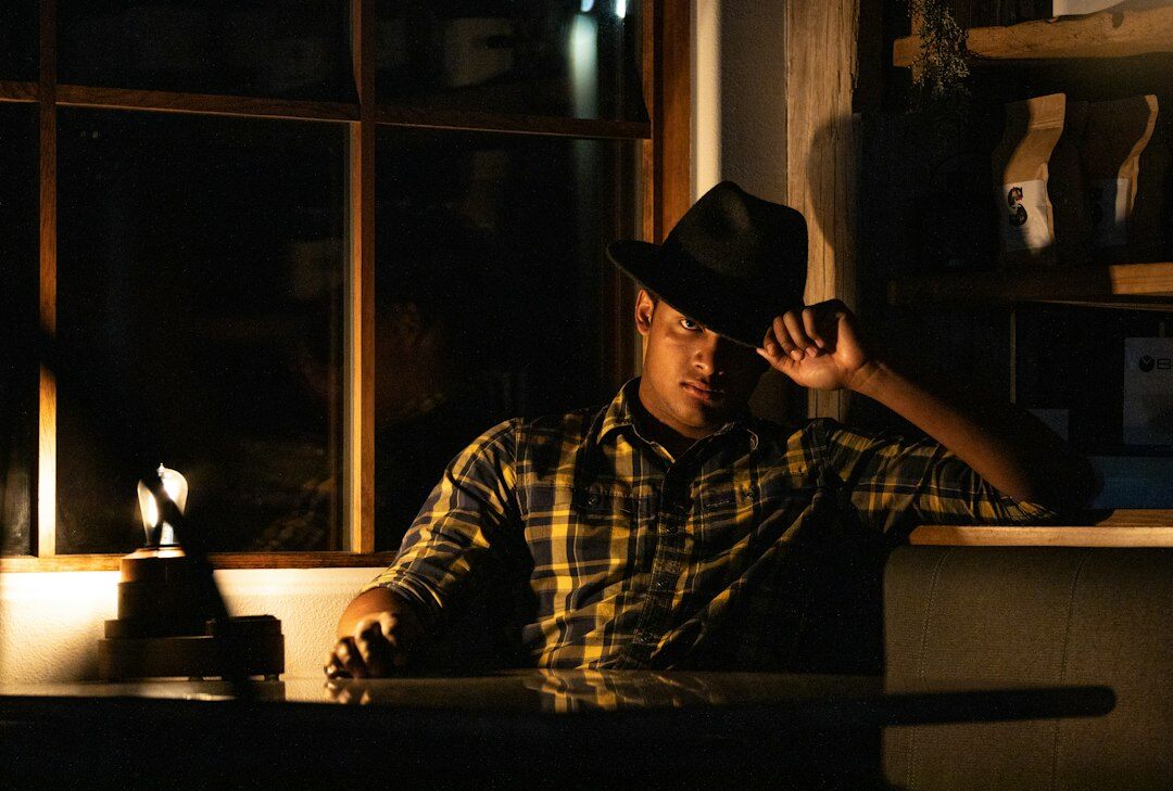 detective searching clues at night
